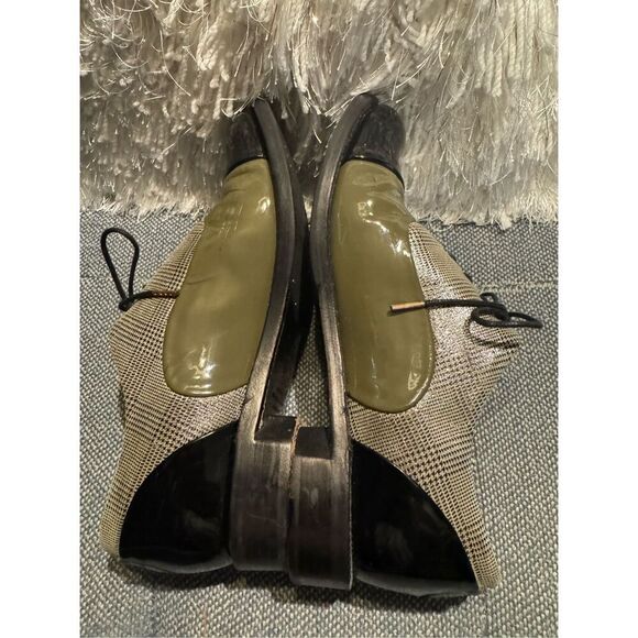 THE OFFICE OF ANGELA SCOTT Ms. Baker Khaki Glen Plaid Leather Women's Toe Cap Ox - Picture 6 of 10